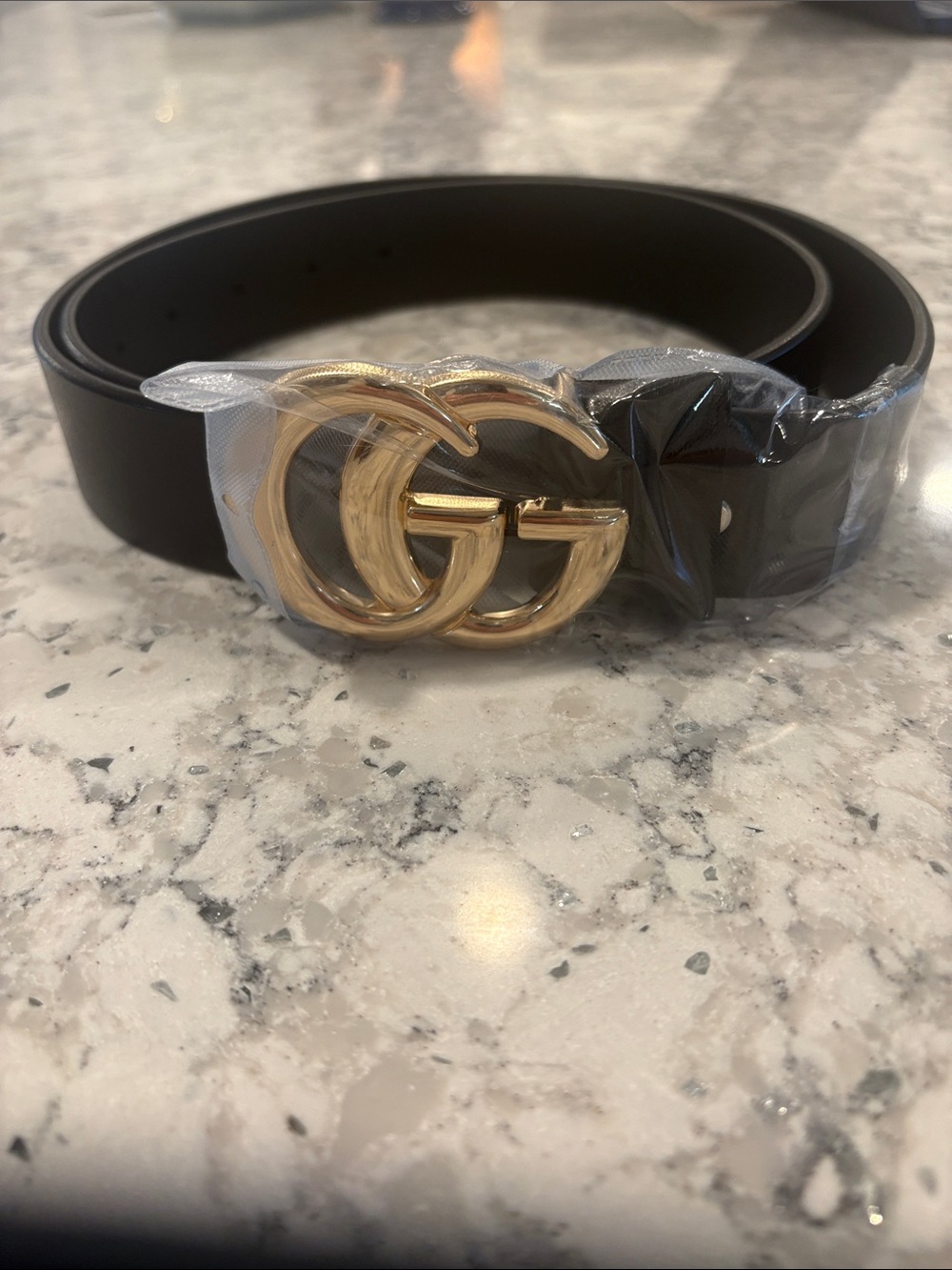 NEW Designer inspired black belt with gold details